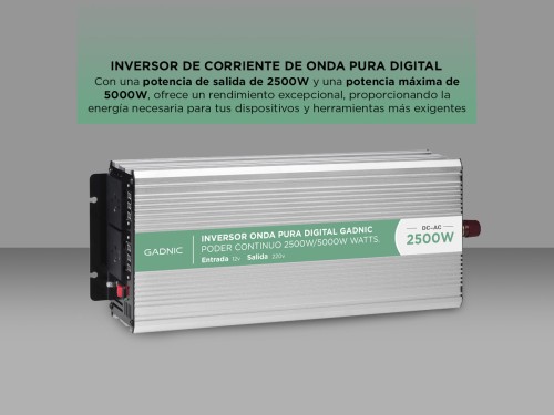 Inversor Onda Pura Digital Corriente Gadnic IV-25 2500w DC-AC