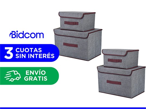 Set x4 Cajas de Tela Gadnic Canasto Organizador