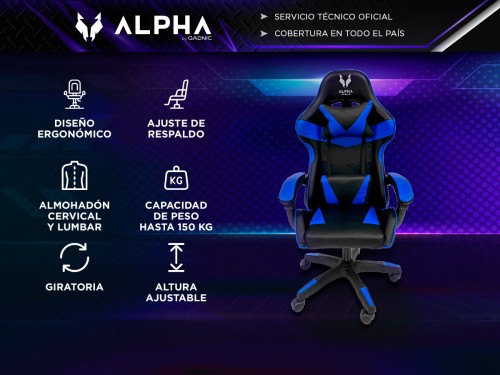 Silla Gamer Gadnic Ergonómica Respaldo Ajustable Reposabrazos Color Az