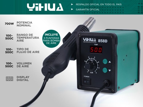 Pistola de Aire Caliente Yihua 858D Display Digital