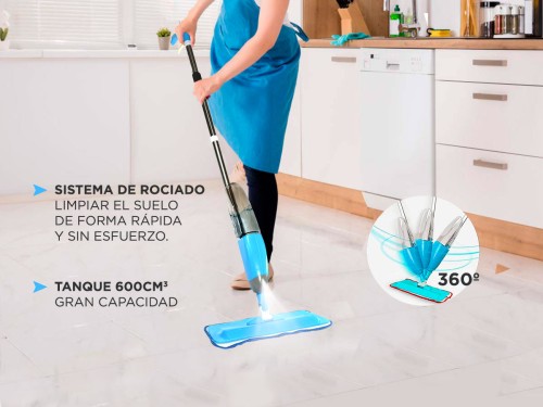 Mopa Gadnic Spray Mope Trapeador Microfibra con Rociador 3 Paños Lavab