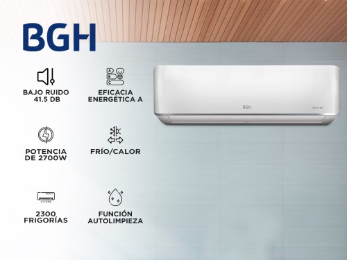 Aire Acondicionado BGH Split Frío/Calor 2300F 2600W BS26WCCR