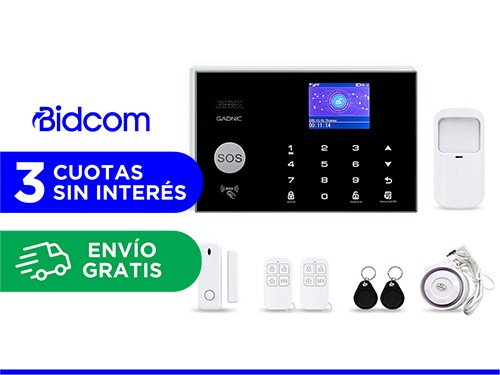 Kit Alarma Domiciliaria Gadnic Inalámbrica GSM Con Pantalla LED