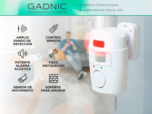 Alarma Inalámbrica Gadnic Con Sensor de Movimiento Hogar