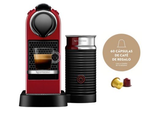 Cafetera Nespresso Citiz Cherry + Aeroccino C123-AR-CR-NE