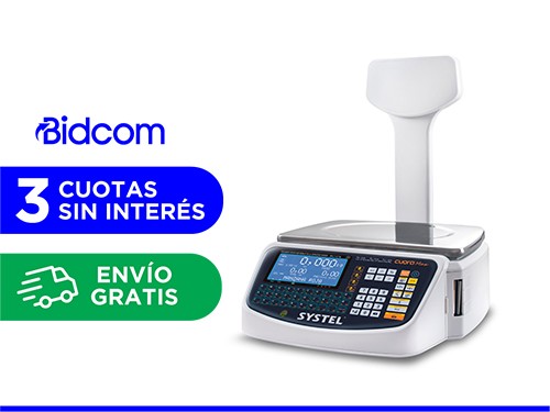 Balanza Comercial Systel Cuora Max ST Con Mastil 30kg Ticket Digital L