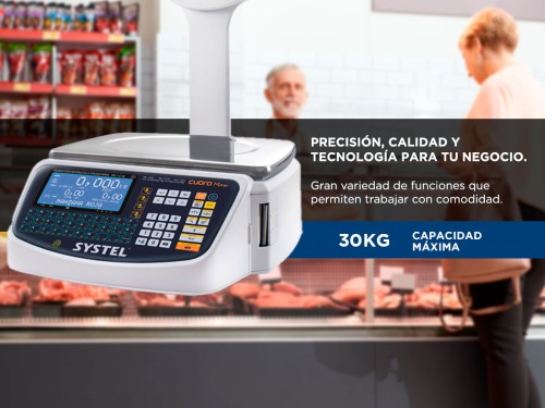 Balanza Comercial Systel Cuora Max ST Con Mastil 30kg Ticket Digital L