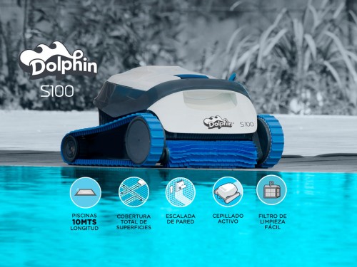 Dolphin S100 Robot Barrefondo de Pileta 15m3/h Hasta 10mt Escaneo Inte