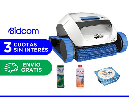 Robot Barrefondo Dolphin S50 + Cloro 1KG + Alguicida 1L + Gel Clarific