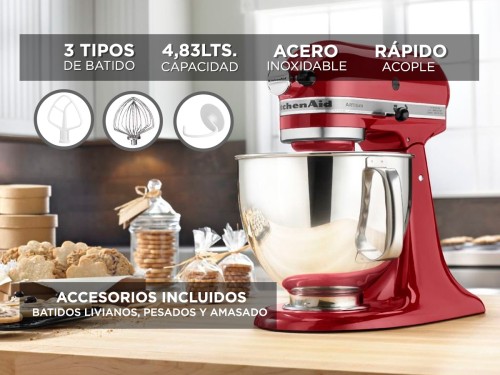 Batidora KitchenAid Artisan KSM150P Planetaria 4,83Lts 10 Velocidades