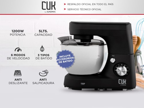 Batidora Planetaria Cuk By Gadnic B52 1200w Bowl Acero Inoxidable 5Lts