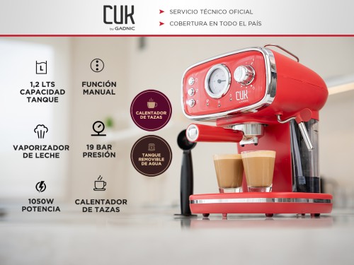 Cafetera Express Gadnic CME08 Home Pro 1050W 19 Bar Con Espumador