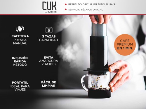 Kit Cafetera Gadnic CukPress Prensa Tipo Aeropress Portátil + Accesori