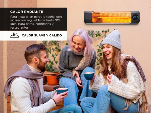 Calefactor Radiante Fibra Carbono ParedTecho Exterior 2200w CCP2200