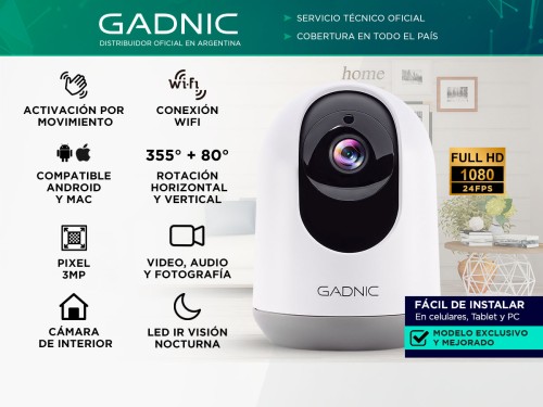 Cámara de Seguridad Gadnic IP Motorizada 3MP Full HD Visión Nocturna