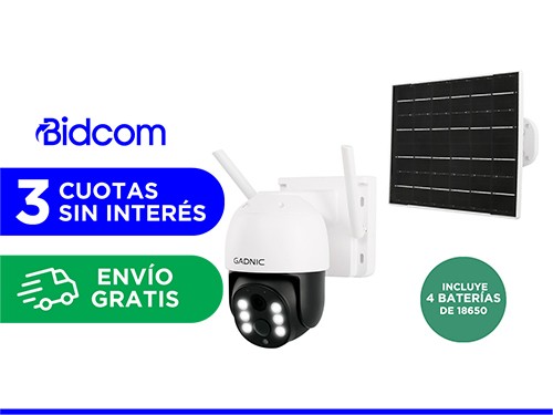 Camara seguridad Gadnic CMSOL42 Panel Solar 3MP Wifi batería recargabl