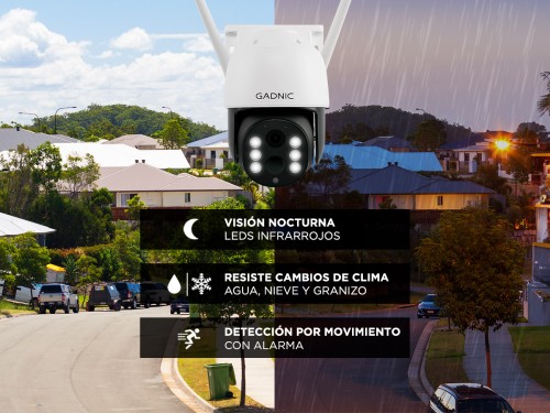 Camara seguridad Gadnic CMSOL42 Panel Solar 3MP Wifi batería recargabl