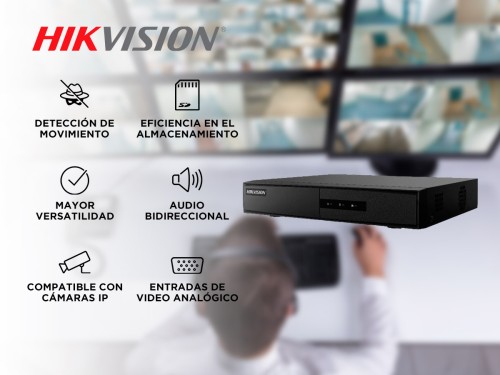 Grabadora DVR Hikvision 4 Canales DS-7204HGHI-M1 720p