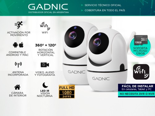 Cámaras de Seguridad Gadnic SX9 x2 IP WiFi P2P Motorizadas Full Hd Vis