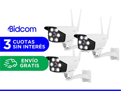 Camaras De Seguridad Gadnic CM200W x3 IP WIFI Exteriores HD 1080P