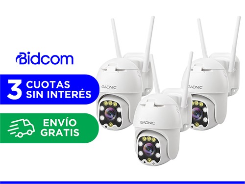 Camaras De Seguridad Gadnic DM300W x3 IP WIFI Para Exteriores 1080P Vi