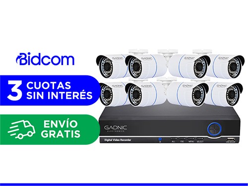 Cámaras de Seguridad x8 + DVR Gadnic SX16 IP Premium Interior / Exteri