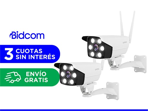 Camaras De Seguridad Gadnic CM200W x2 IP WIFI Exteriores HD 1080P