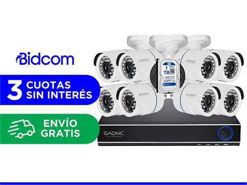 Kit 8 Camaras de seguridad IP Vision Noc + 1Tb