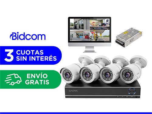 Kit x 4 Camaras de Seguridad + Fuente DVR + Fuente Switching