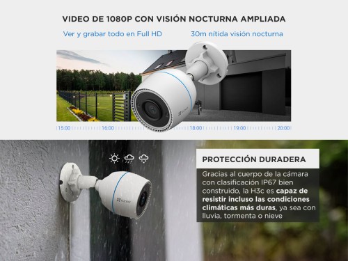 Cámara De Seguridad IP Ezviz Wifi CS-H3C