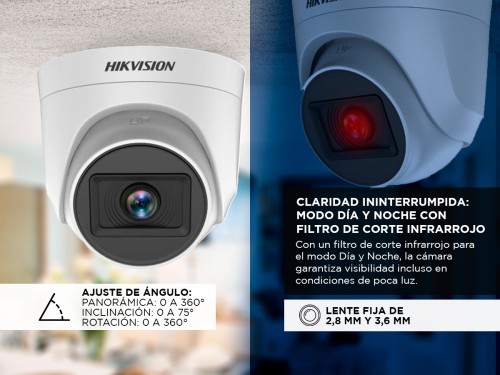 Cámara de Seguridad Hikvision Domo Ds-2ce76d0t-Exipf 2 MP Interior