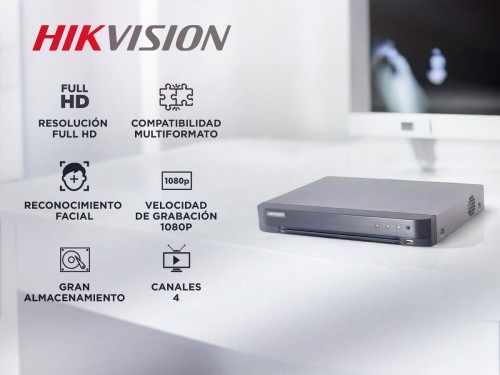 Dvr Hikvision 4 Canales IDS-7204HQHI-M1FA Reconocimiento Facial