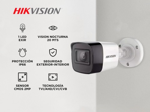 Cámara De Seguridad Hikvision DS-2CE16D0T-EXIPF Hd 1080p Exterior Ir