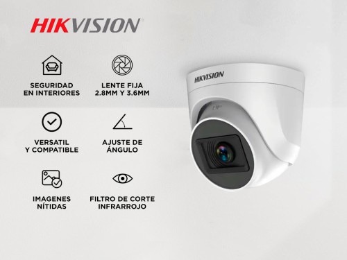 Cámara De Seguridad Hikvision DS-2CE76D0T-EXIPF 28mm 1080p 2mp Domo