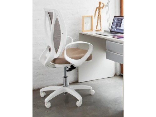 Silla ergonomica escritorio oficina basculante Alma color Blanco