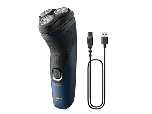 Afeitadora Eléctrica Philips con cuchillas Uso seco y húmedo Carga USB