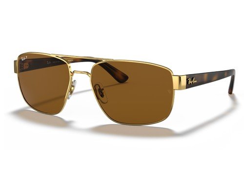 Anteojos de sol Ray-Ban RB3663 60, Gld, Brn Polarizado