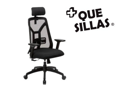 Silla ergonomica escritorio oficina Tokio con cabezal color Negro