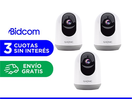 Kit x3 Cámaras de Seguridad Gadnic IP Motorizada 3MP Full HD Visión No