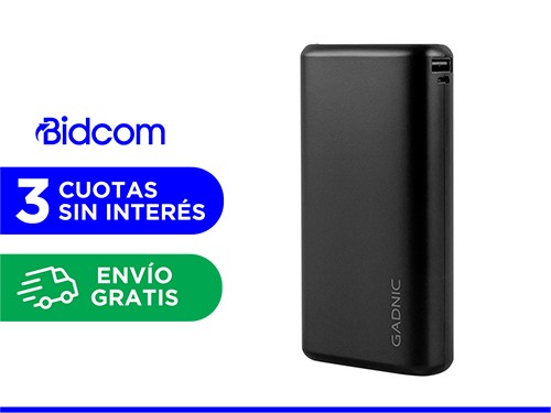 Cargador Portátil Gadnic K25 25000 mAh Carga Rápida 2 USB