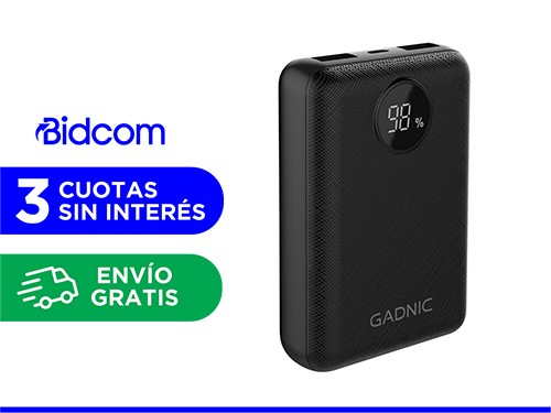 Cargador Portátil Gadnic 18000 mAh Carga Rápida 2 USB