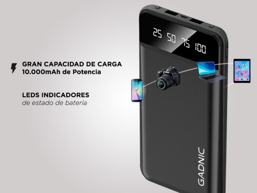 Cargador Portátil Gadnic K42 10000 mAh 2 puestos USB + Display