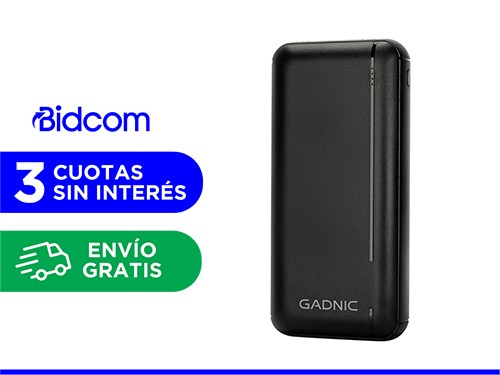 Cargador Portátil Gadnic 25000 mAh Carga Rápida 2 USB