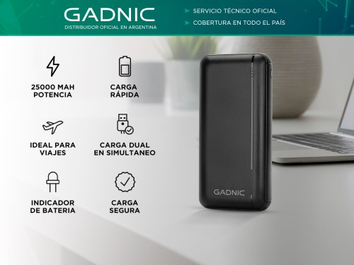 Kit Cargador Portátil y Cable Usb Magnetico Gadnic Carga Rápida