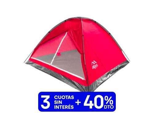 Carpa 4 P Dome Roja Galapagos 210x210x130 Alpes