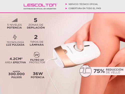 Depiladora Láser Lescolton T002 5 Niveles 36w Filtro UV