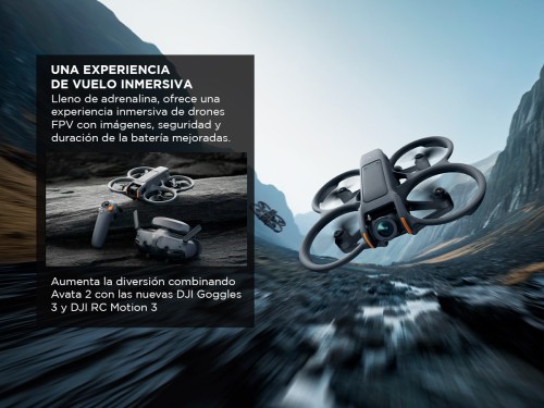 Drone DJI Avata 2 Fly More Combo 3 Baterías de Vuelo Inteligentes