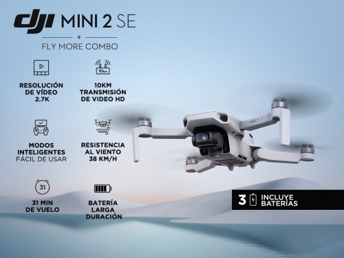 Drone DJI Mini 2 SE Fly More Combo Cámara HD Vuelo Extendido