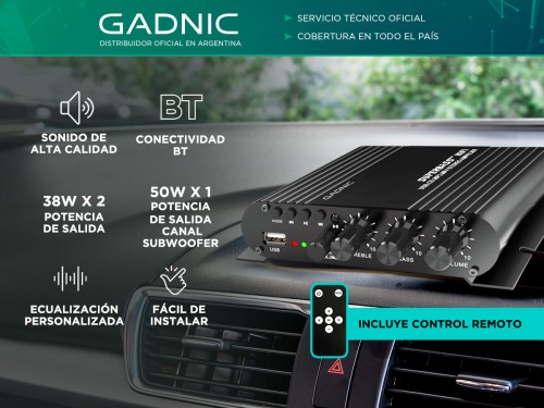 Amplificador Bluetooth Gadnic Potencia Para Auto