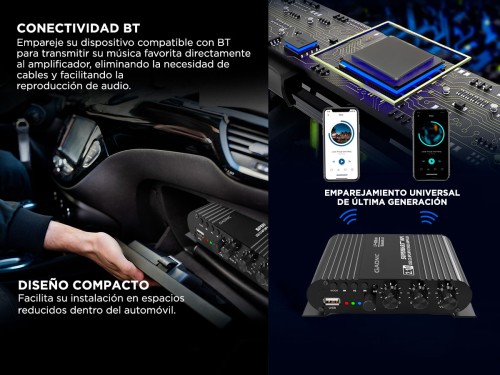 Amplificador Bluetooth Gadnic Potencia Para Auto